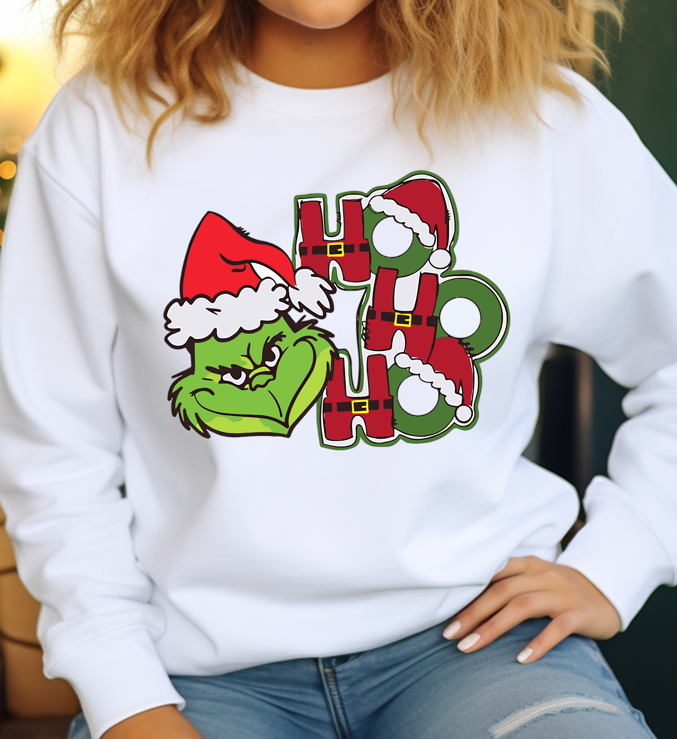 Sueter navideño blanco Grinch 21