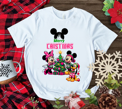Playera Personalizada| Blanca| Navideña| Mickey Mouse| 4