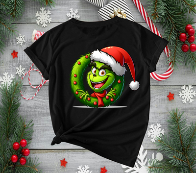 Playera Personalizada| Negra| Navideña| Grinch 1