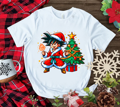 Playera Personalizada| Blanca| Navideña| Goku| 3