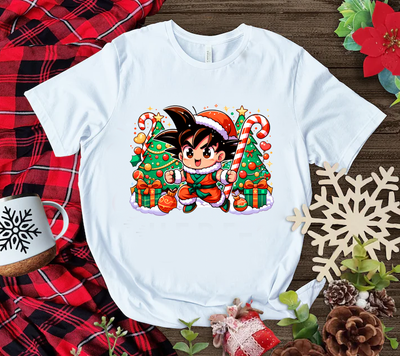 Playera Personalizada| Blanca| Navideña| Goku| 2
