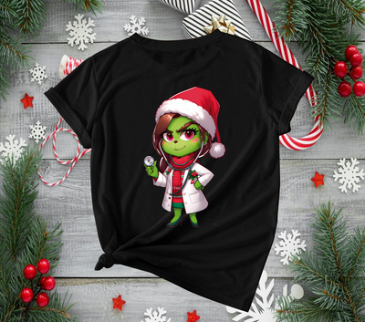 Playera Personalizada| Negra| Navideña| Grinch 5