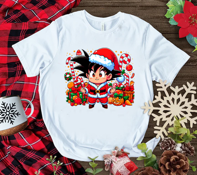 Playera Personalizada| Blanca| Navideña| Goku| 1