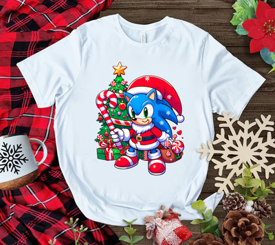 Playera Personalizada| Blanca| Navideña| Sonic| 2