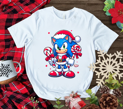 Playera Personalizada| Blanca| Navideña| Sonic| 1