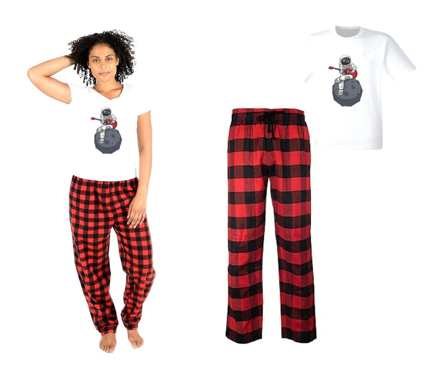 Pijama de Guitarra | Rojo | cuadros | Manga Corta