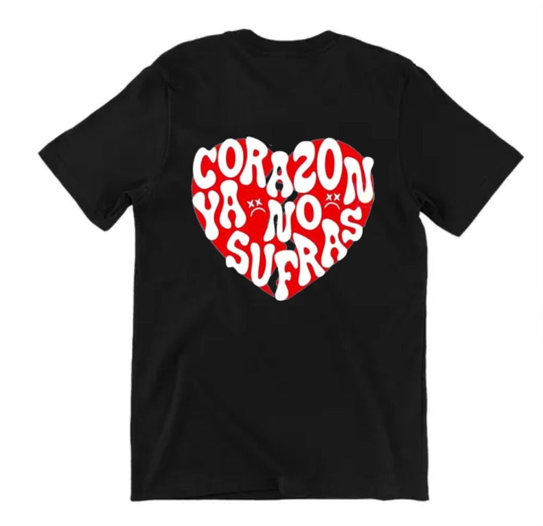 Playera Personalizada | Junior H |Negro| Corazón ya no sufras