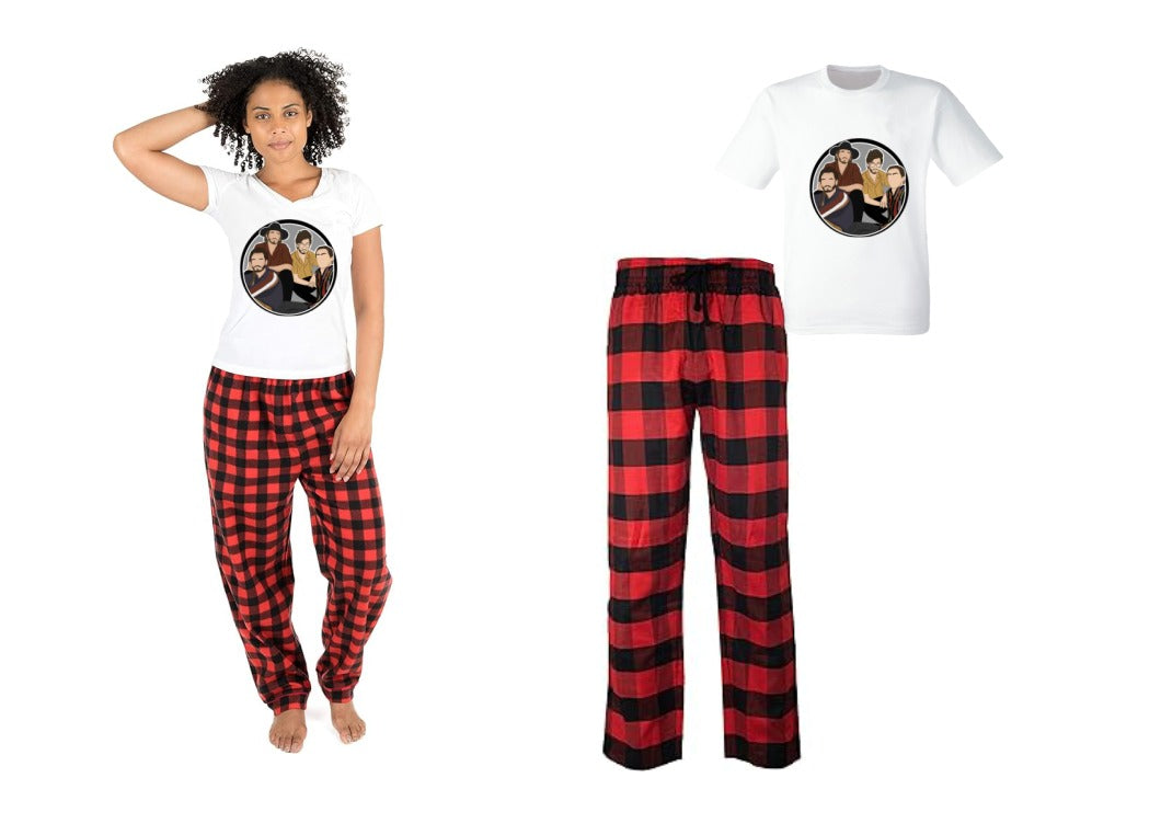 Pijama de Morat | Rojo | cuadros | Manga Corta | Logo Banda