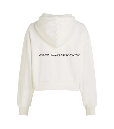 Sudadera Tipo Crop Top | Morat | Beige| Porque cuando estoy contigo