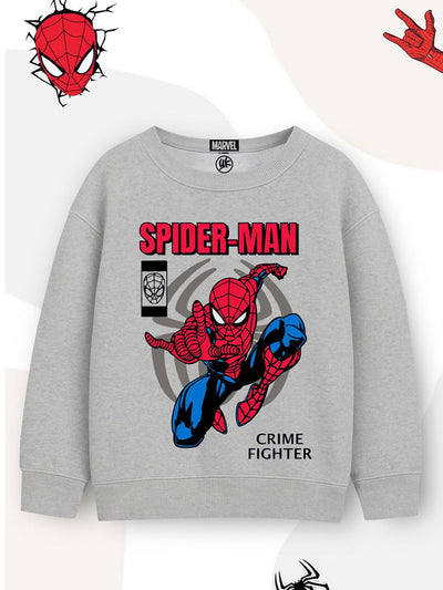 Sudadera | Cuello redondo | gris | hombre araña| Spider man | Marvel Crime Fighter