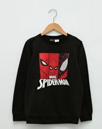 Sudadera | Cuello redondo | Negro | hombre araña| Spider man | Marvel animado