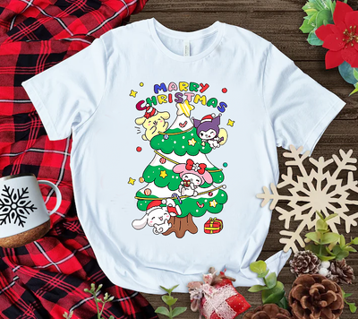 Playera Personalizada| Blanca| Navideña| Kuromi