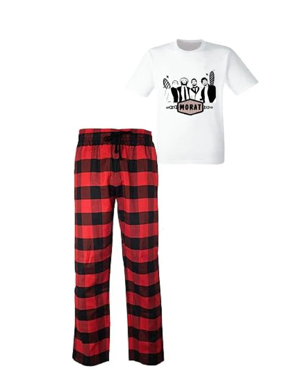 Pijama de Morat | Rojo | Cuadros | Manga Corta | Blanco y Negro