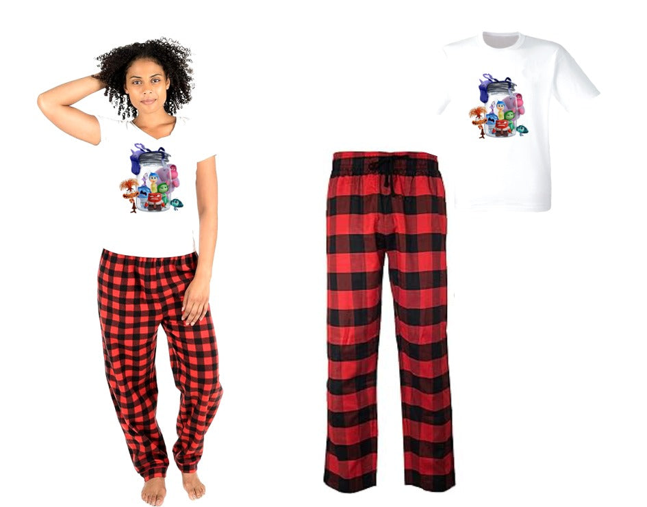 Pijama de intensamente | Rojo | cuadros |Personajes