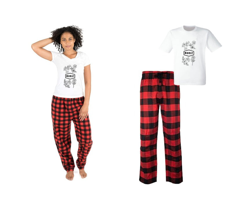 Pijama de Morat | Rojo | cuadros | Manga Corta | Flores