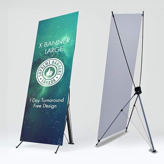 Display tipo X ajustable para negocios 120 cms x 150 cms