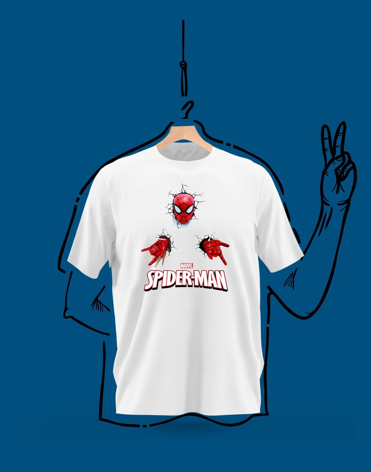 Playera | Blanco | Hombre araña | spiderman | Telaraña