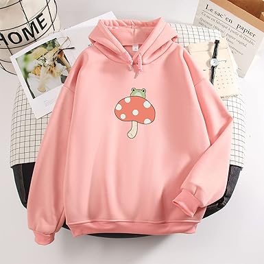 Sudaderos Personalizadas | rana kawaii con diseño de hongos