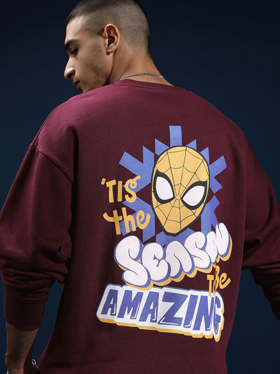 Sudadera | Cuello redondo | Corinto | hombre araña| Spider man | Tis the amazing