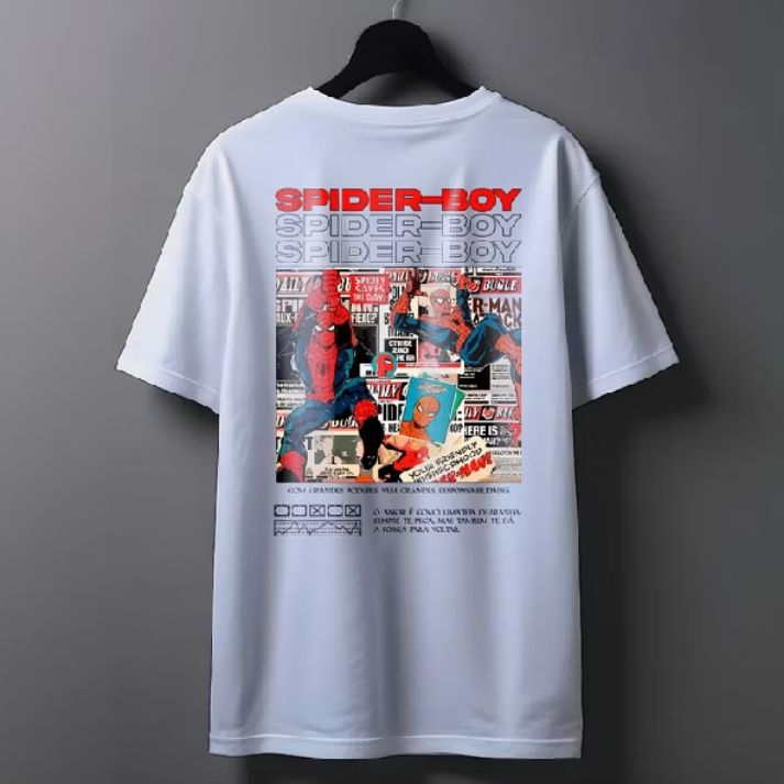 Playera | blanca | Hombre araña | spider man | Spioder - Boy