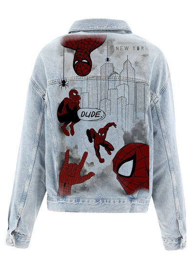 Chaqueta de lona | Celeste | Hombre araña | Spiderman | comic spider man