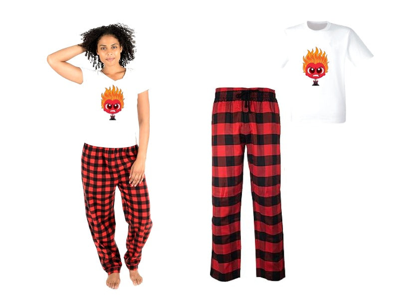 Pijama de intensamente | Rojo | cuadros | Manga Corta|Furia