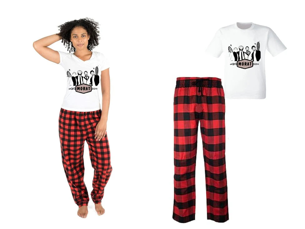 Pijama de Morat | Rojo | Cuadros | Manga Corta | Blanco y Negro