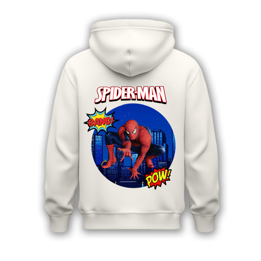 Sudadera | Blanca | Spiderman | Ciudad nocturna 4