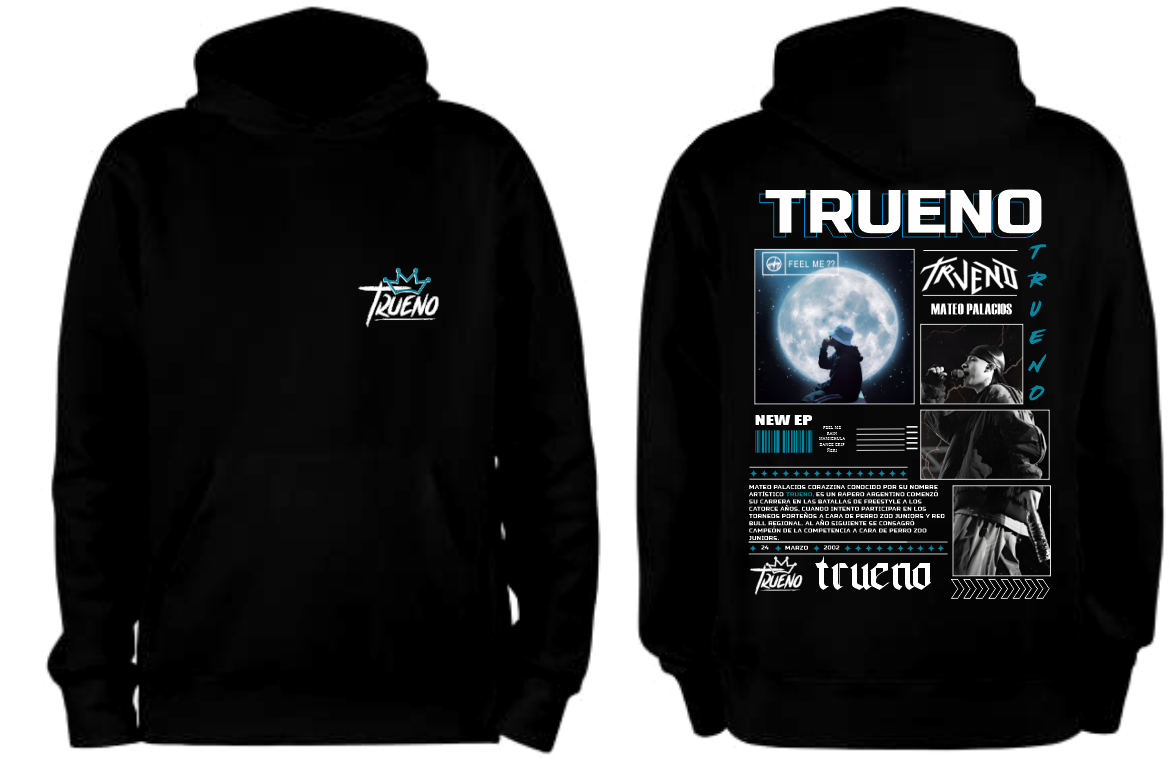 Sudadera Trueno Feel Me negro Espaciogt