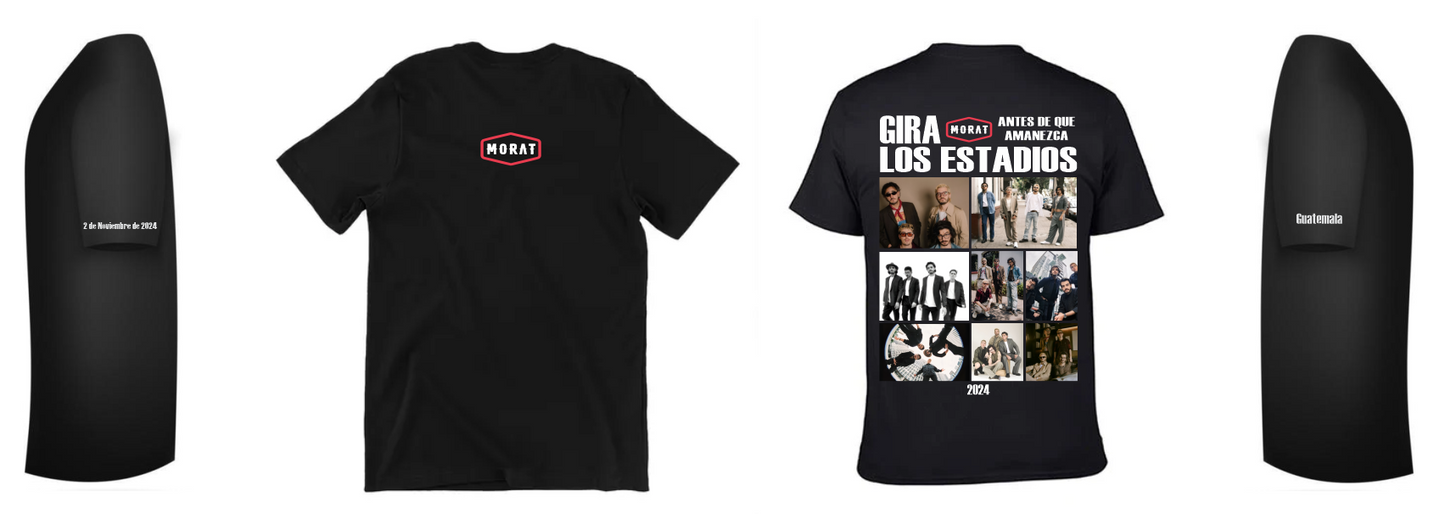 Playera Morat | Negra | Collage Gira los estadios