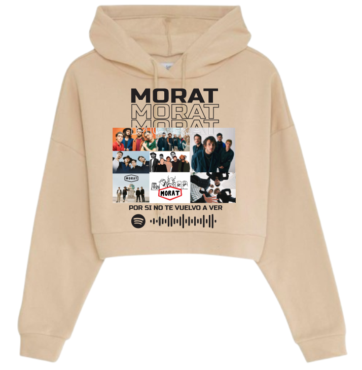Sudadera Tipo Crop Top | Morat | Beige| Por si no te vuelvo a ver