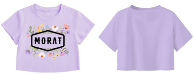 Playera Morat | Lila | Crop Top | Flores