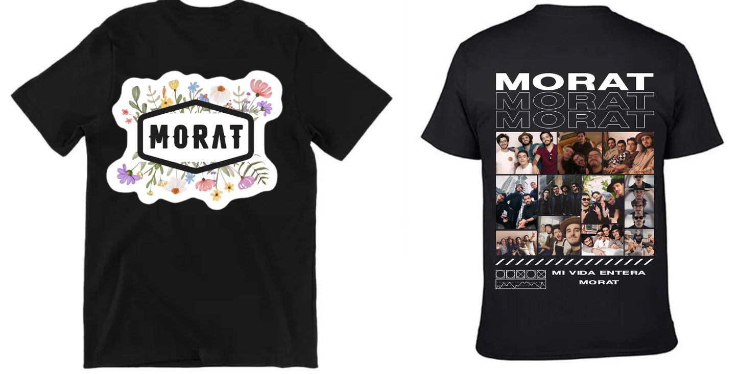 Playera Morat | Negro | Flores y collage