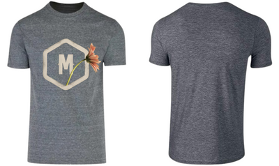 Playera Morat | Gris Oscuro | Flor grande