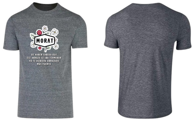 Playera Morat | Gris Oscuro | Flores | Abrazo