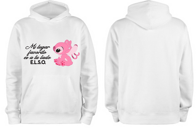 Sudadera blanca| Stich | Rosa ELSO