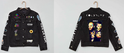 Chaqueta de lona| Negra | Coldplay| Caras| Dama