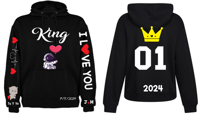 Sudadera Personalizada| Negra| Peach And Goma| King