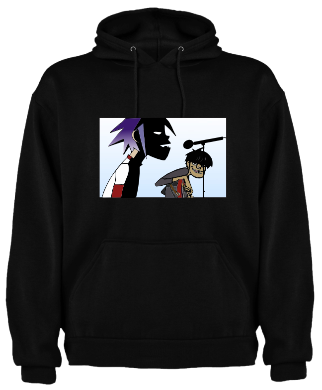 Sudadera Personalizada| Negra| Gorillaz| Clint eastwood