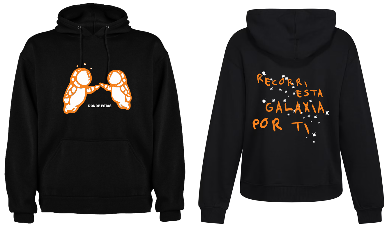 Sudadera Personalizada| Negra| Astronautas Donde estas