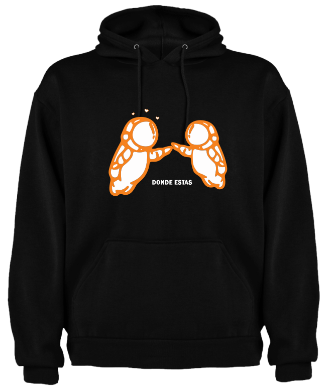 Sudadera Personalizada| Negra| Astronautas Donde estas