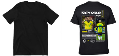 Playera Personalizada| Negra| Futbol| Neymar Jr