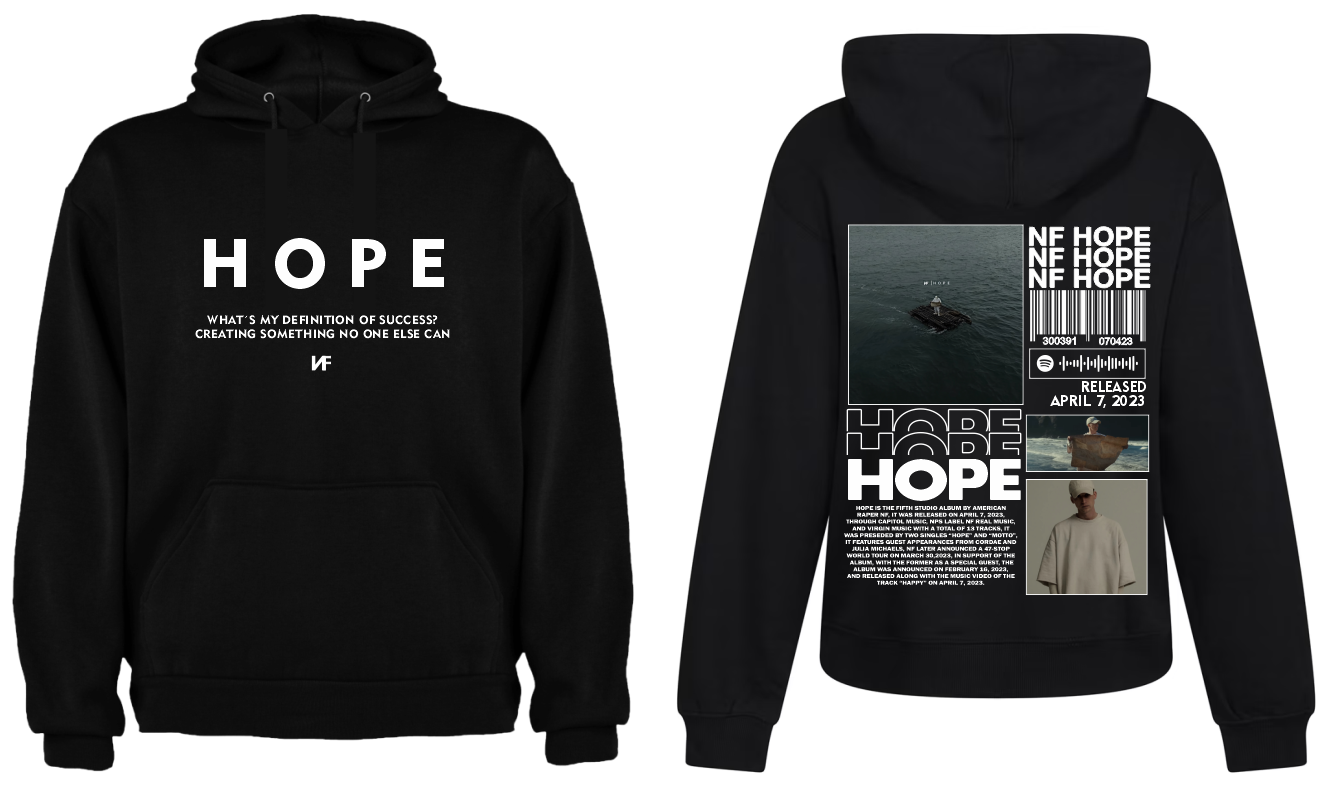 Sudadera Personalizada| Negra| NF| HOPE