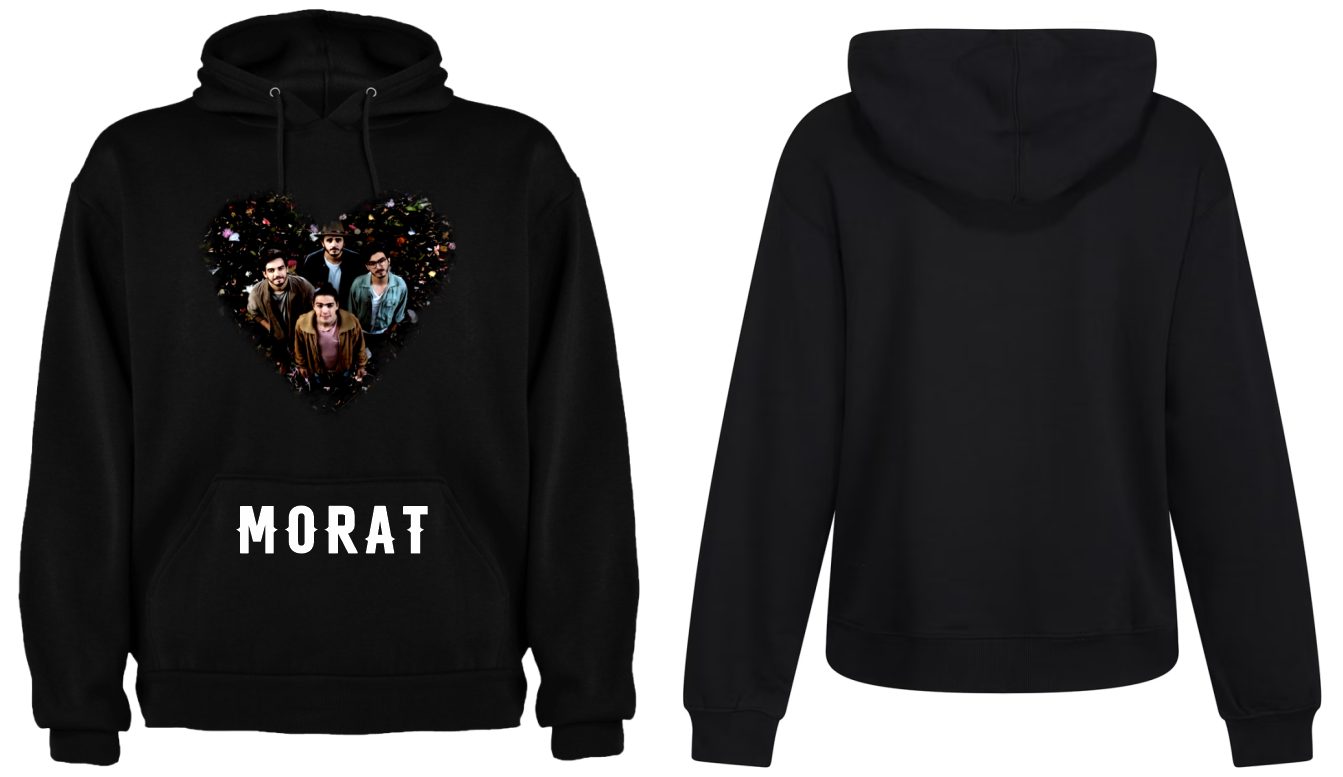 Sudadera Tipo Hoodie| Negra| Morat| Corazon