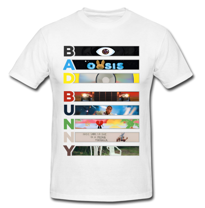 Playera Blanca |Bad Bunny | Portadas