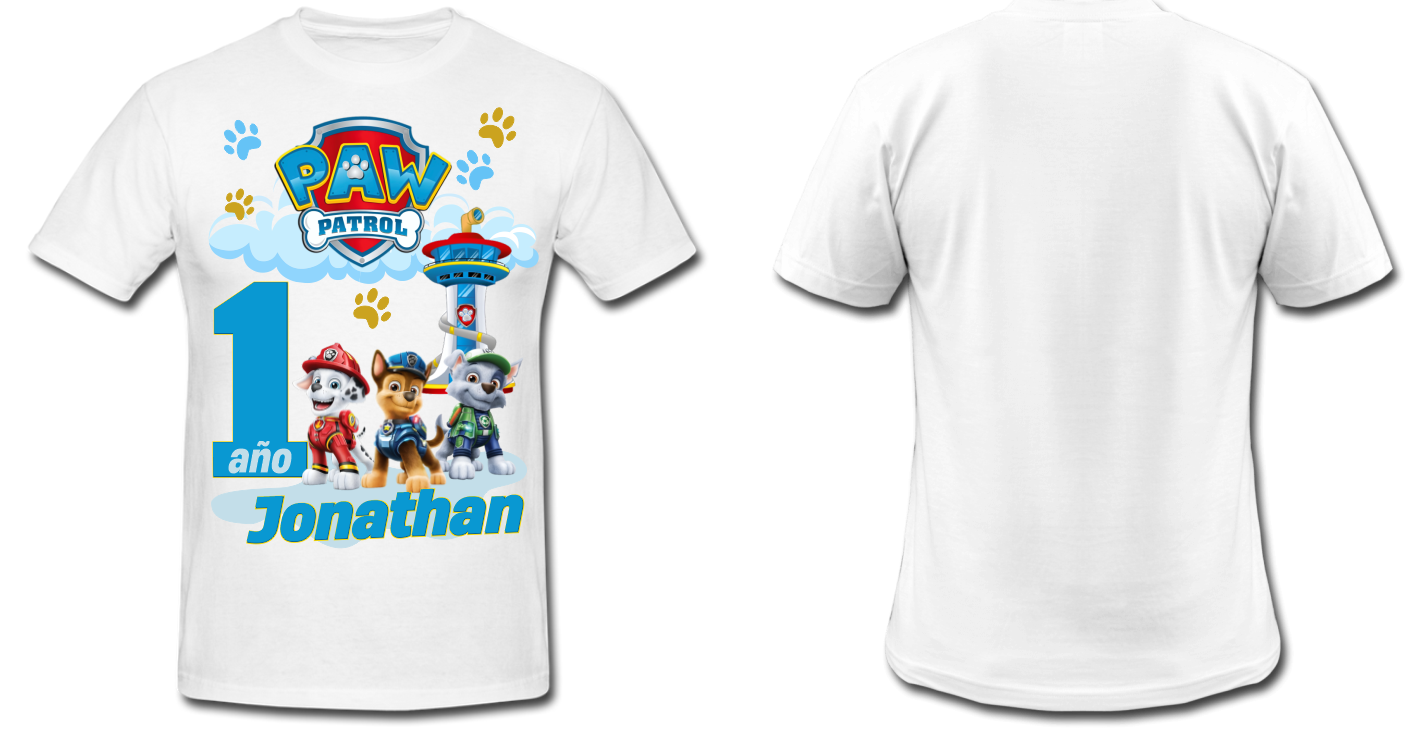 Playera Blanca| Paw Patrol| 1 año