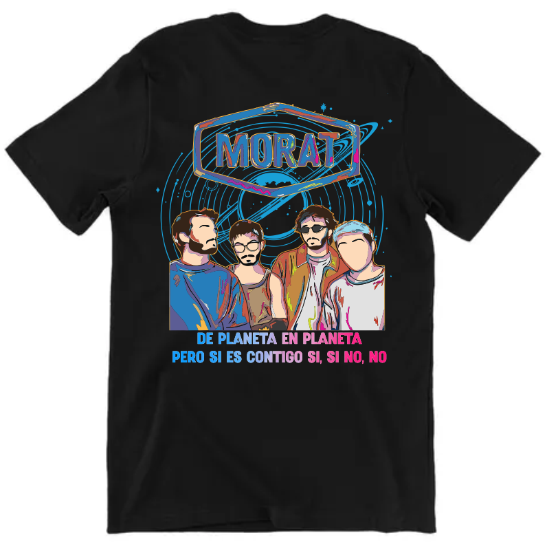 Playera Personalizada | Negra| Morat| Colores y planetas