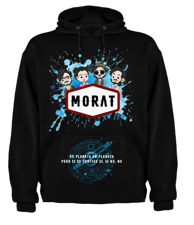 Sudadera personalizada| Negra| Morat nunca al revez| manchas