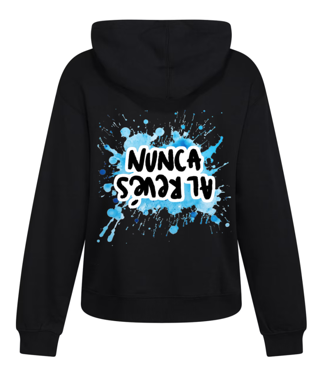 Sudadera personalizada| Negra| Morat nunca al revez| manchas