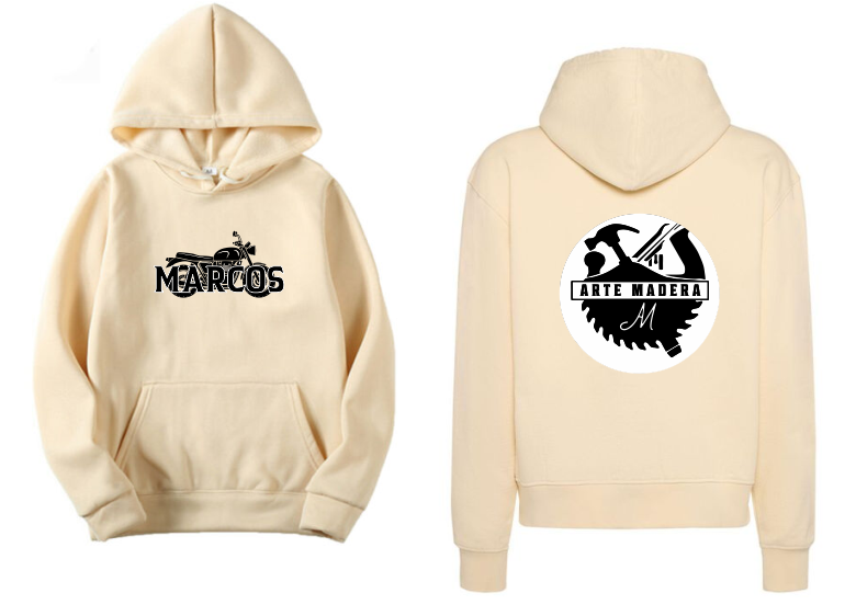 Sudadera Beige| Arte Madera| Moto 1